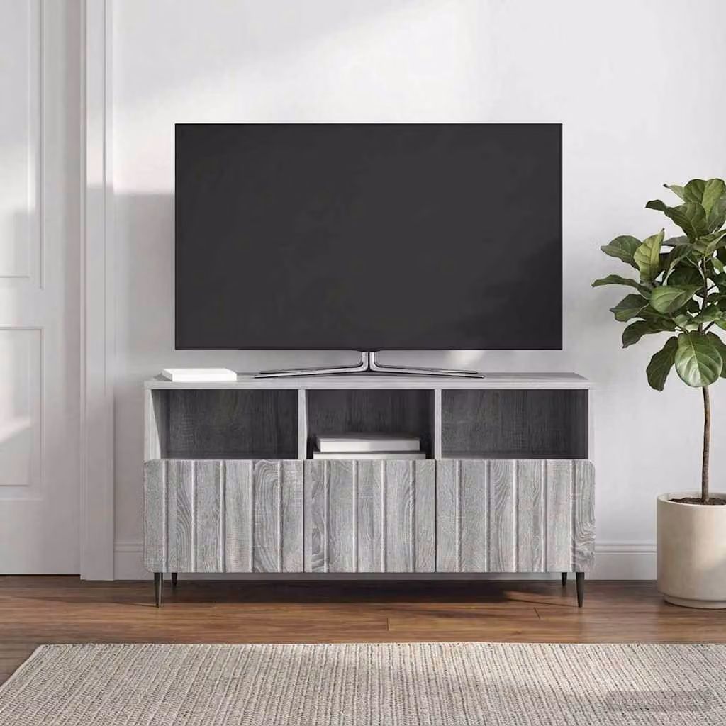 Mobile TV vidaXL in legno ingegnerizzato Grigio Sonoma, L 102 x P 34,5 x H 50 cm