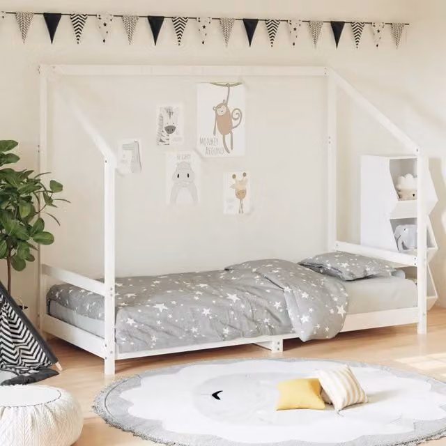 Giroletto per bambini vidaXL in legno massello di pino bianco L/P/H: 200 x 90 x 158 cm