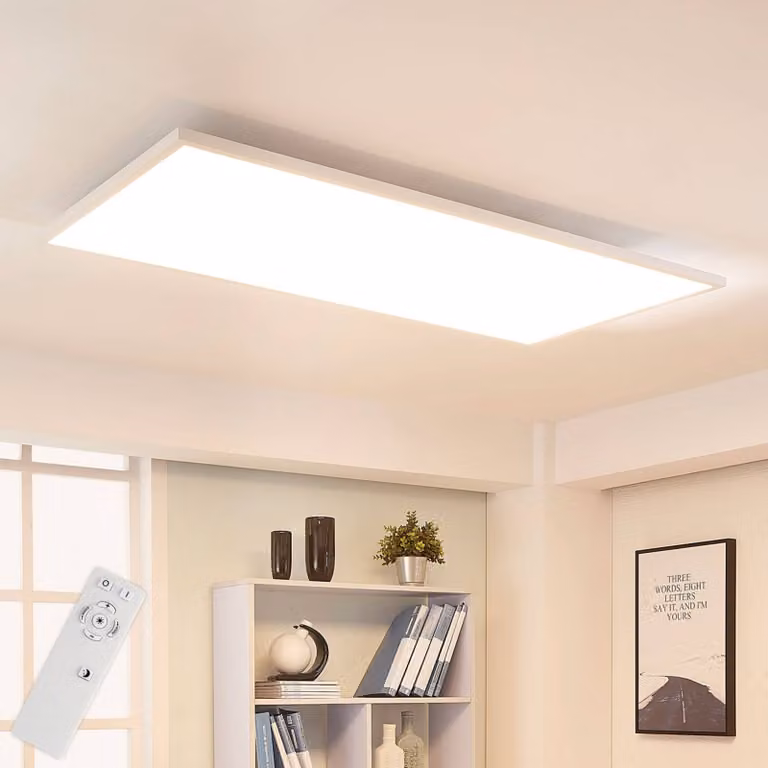 Pannello LED Arcchio, dimmerabile, 119 cm x 59 cm, metallo Arya dimmerabile, Bianco / Opale, Studio / Ufficio, Plastica, Pannello LED