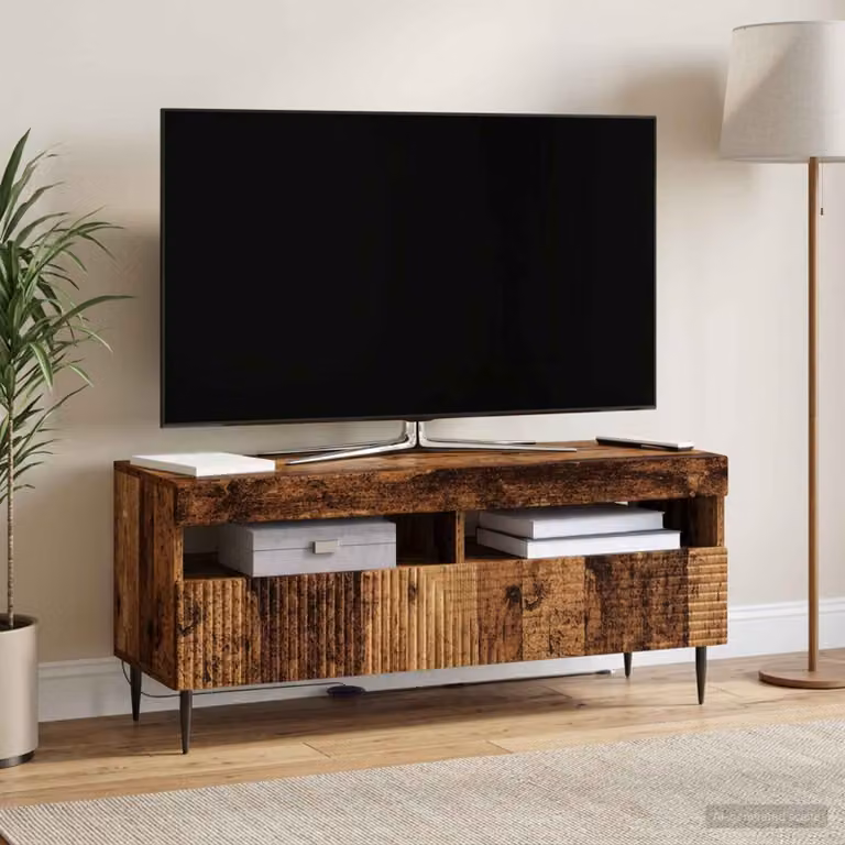 Mobile TV LED vidaXL HAARLEM in legno marrone con illuminazione integrata L/P/H: 100 x 35 x 43 cm