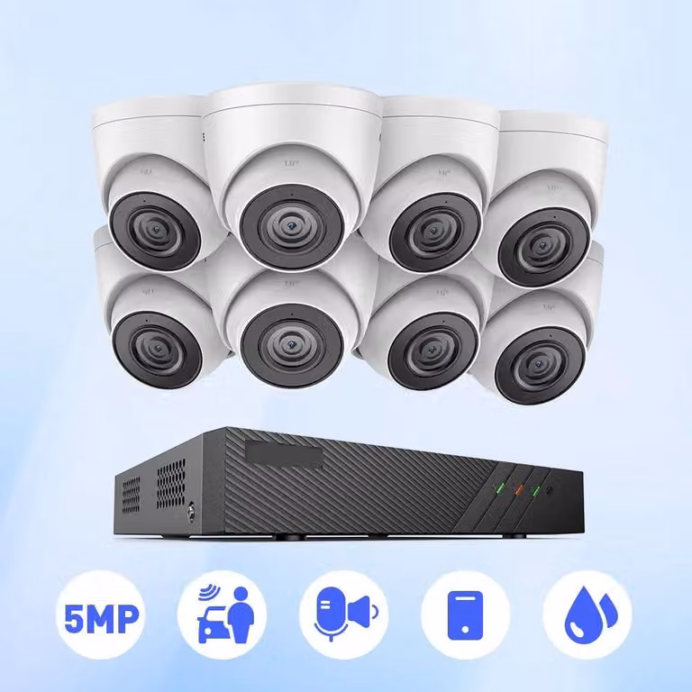 Telecamera di sicurezza wireless - Telecamera esterna con visione notturna - Sistema di videosorveglianza - NVR (Network Video Recorder) 6MP con tecnologia H.265+ - Telecamera IP