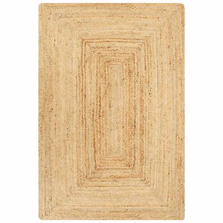 vidaXL Tappeto Artigianale in Juta e Cotone, Rettangolare, Beige e Marrone, L: 160 cm, P: 80 cm