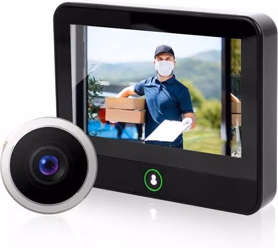 Telecamera di sorveglianza Wi-Fi smart eGuard con risoluzione 1080p e campo visivo ampio, colore nero