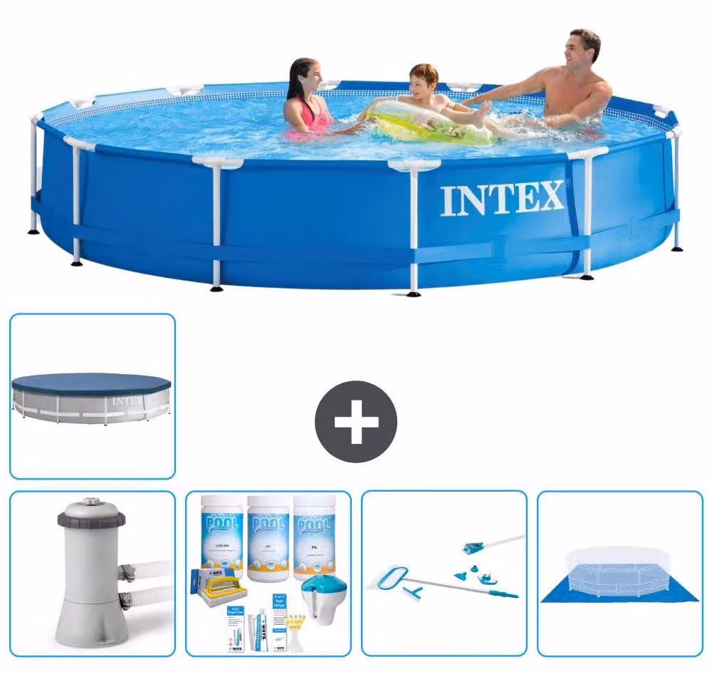 Piscina autoportante rettangolare - 366x76 cm - 6 pezzi - Modello S21177