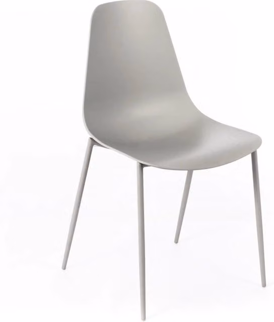 4x Sedia in polipropilene grigio chiaro 49x48,5x88h cm