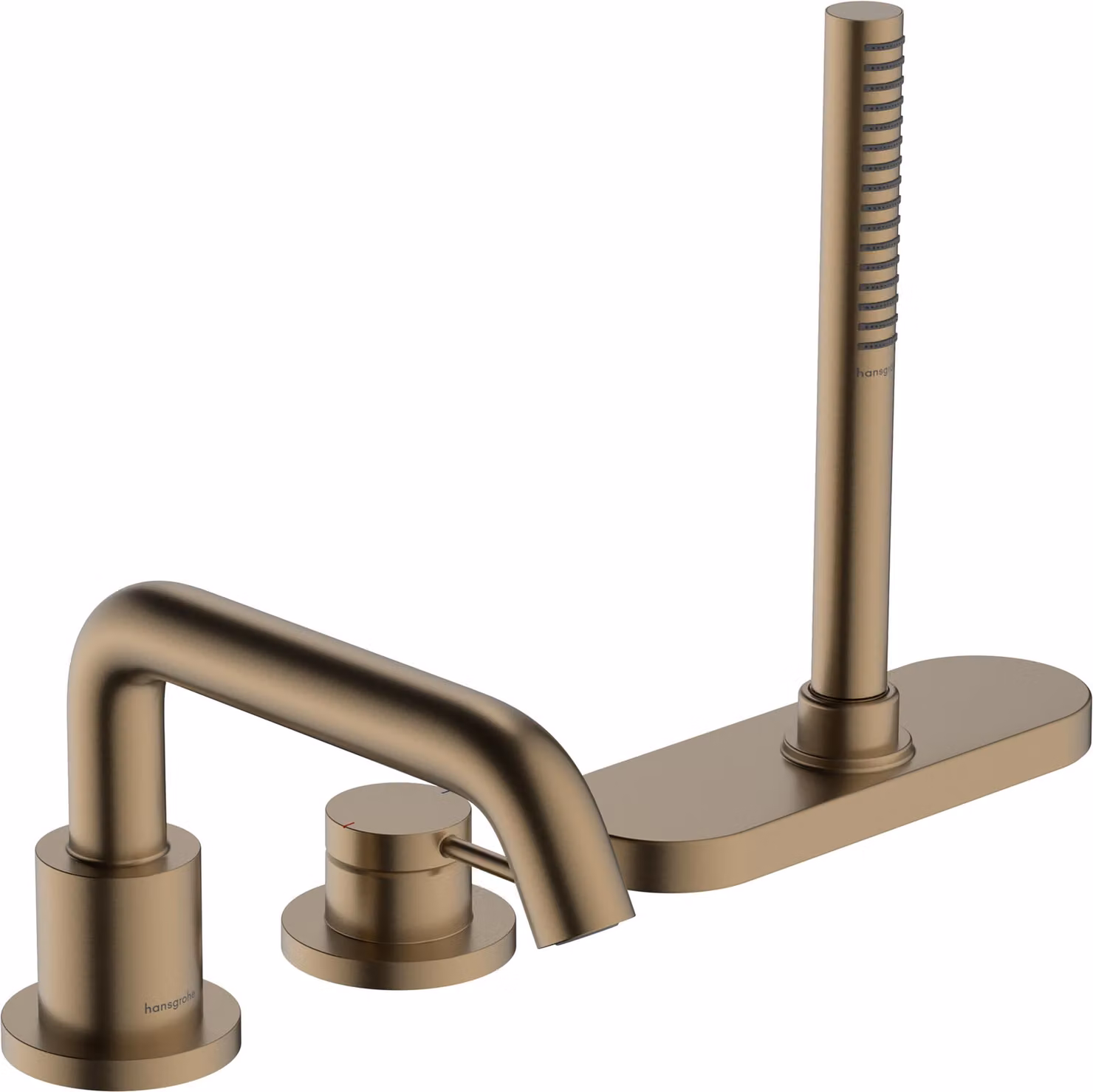 Pannello di fissaggio per rubinetteria da bagno a 3 fori, modello Tecturis S, finitura bronzo spazzolato, con sistema sBox