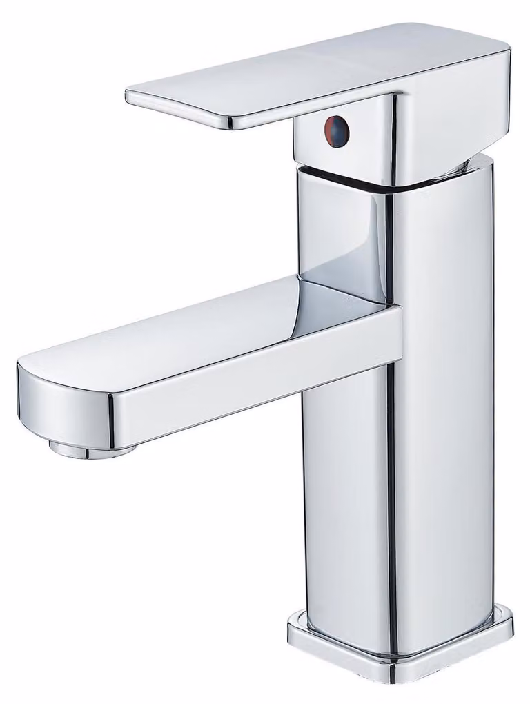 Miscelatore monocomando per lavabo, finitura cromata, acciaio inossidabile, per bagno