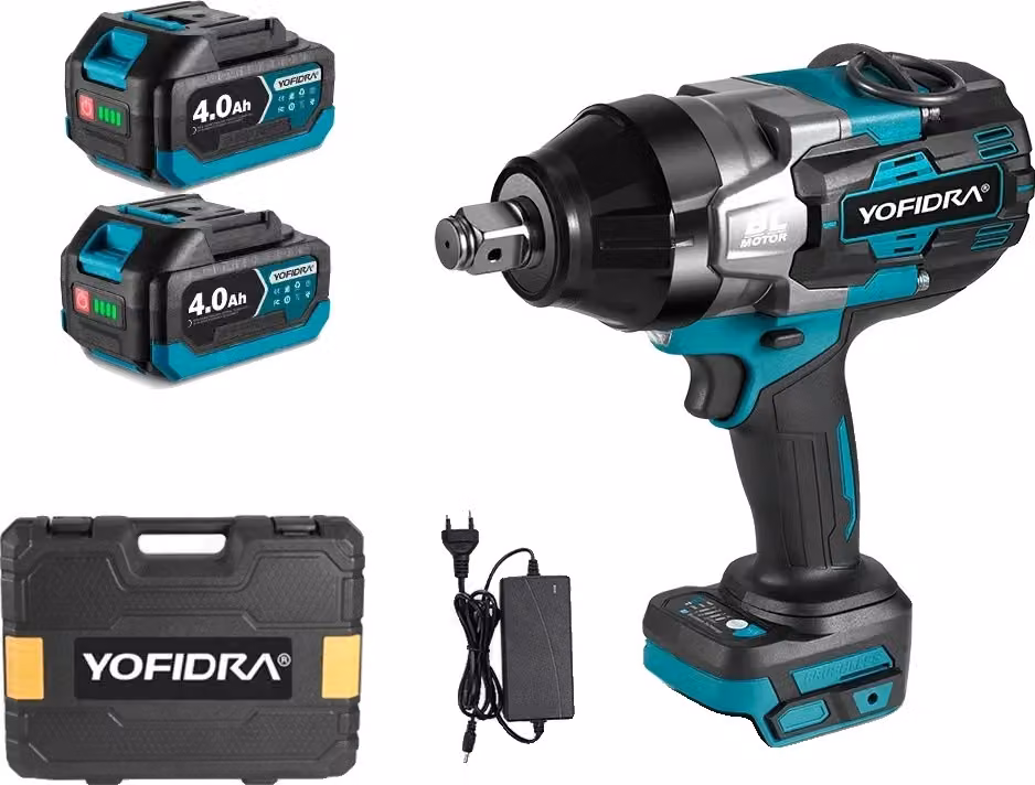 Avvitatore a impulsi, coppia 3300Nm, motore brushless, 2 batterie