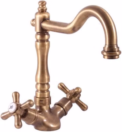 MORAVA RETRO miscelatore lavabo girevole in ottone senza sifone