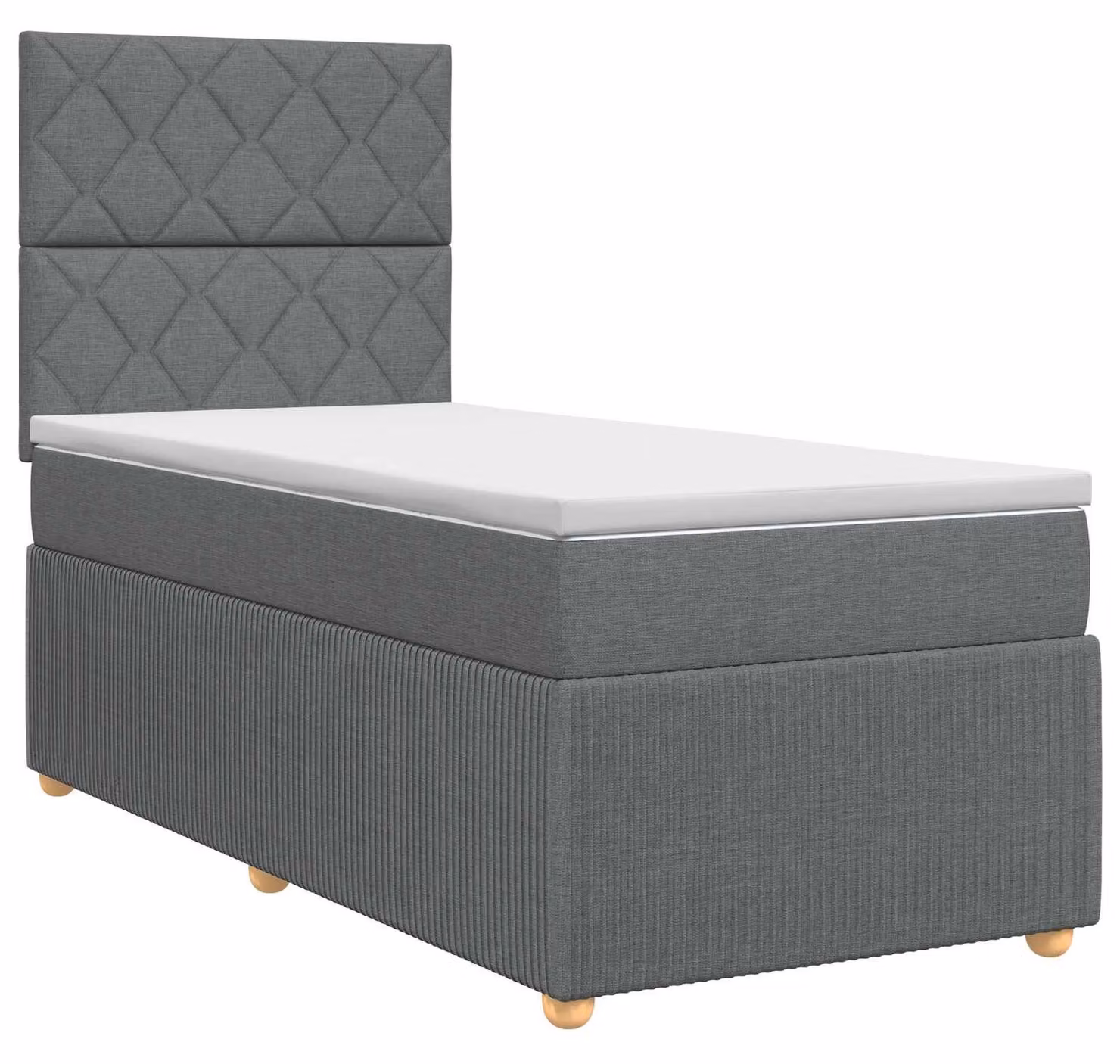 Letto a molle con materasso grigio scuro 90 x 190 cm in tessuto