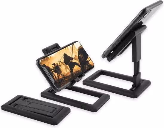 Fondina per tablet e smartphone con chiusura a ribalta, nera