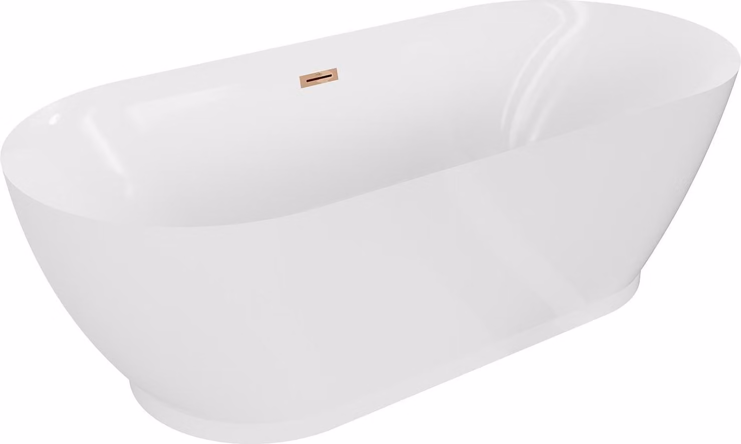Mexen Roxy vasca da bagno indipendente 180 x 85 cm, bianca, troppopieno oro rosa - 51201808500-60