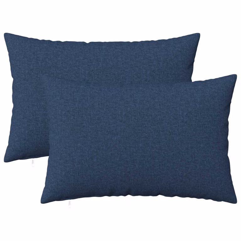 Set di 2 cuscini vidaXL HEERLEN blu in tessuto con rivestimento lavabile L: 60 cm, P: 40 cm, H: 40 cm