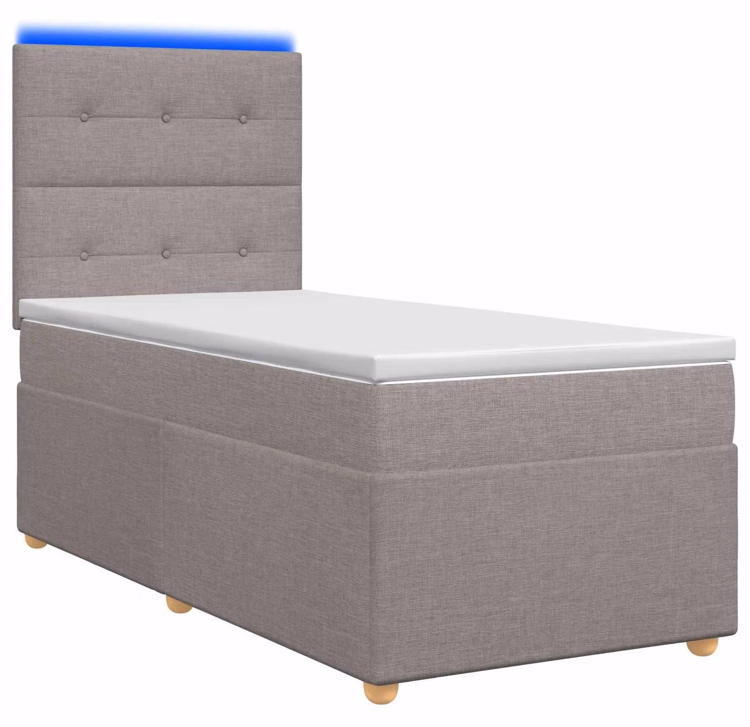 Letto a molle con materasso Taupe 100 x 200 cm in tessuto