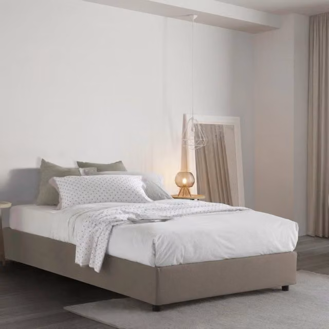 Letto Abici Talamo Italia con Materasso Incluso, Base a Salire, Grigio, 120 x 200 cm