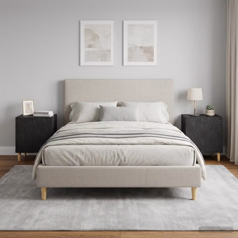 Set di 2 comodini moderni vidaXL in legno ingegnerizzato nero opaco L 43 cm x P 34,5 cm x H 50 cm