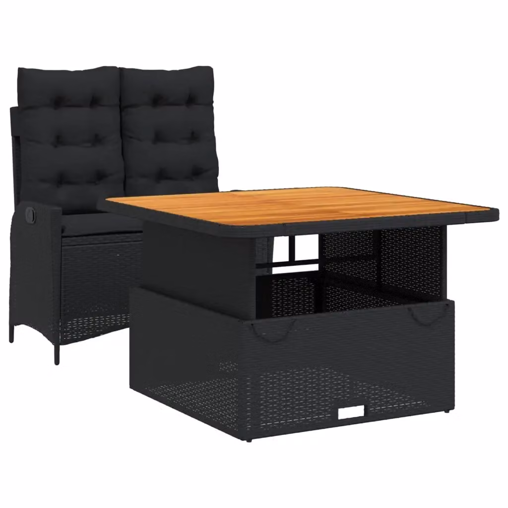 vidaXL Set da Pranzo da Giardino Moderno in Legno di Acacia Oliato Nero e Marrone – 2