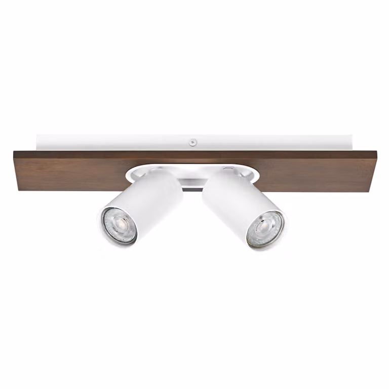 OSRAM DECOR SPOT MERCURY, 2 x 3,4W, 460lm, effetto legno, bianco, faretto, teste regolabili, versatile, faretto per interni, lampade LED sostituibili, colore luce bianco caldo, GU10