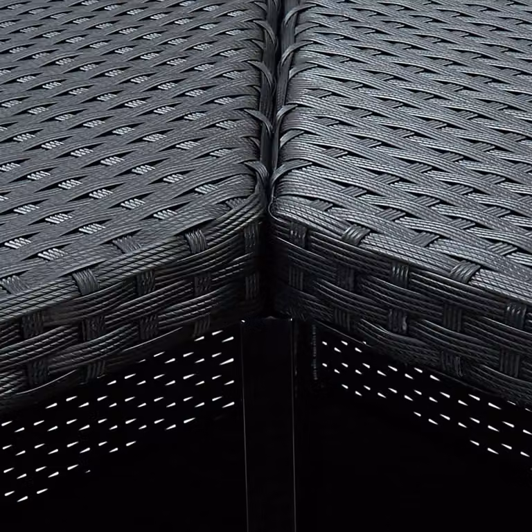set bar da giardino 16 pezzi con cuscini in poly rattan nero