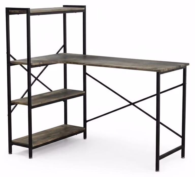 Scrivania Libreria Tavolo Studio Ufficio Porta PC Legno 120x74x116 cm