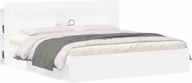 Testiera del letto con ripiani integrati Design In in legno ingegnerizzato bianco