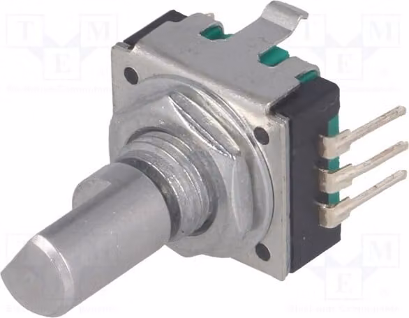1 encoder: incrementale, 5 VDC, 10 mA, 24 impulsi per rotazione, montaggio a foro passante (THT), lunghezza: 15 mm, modello: PEC11R-4015F-S0