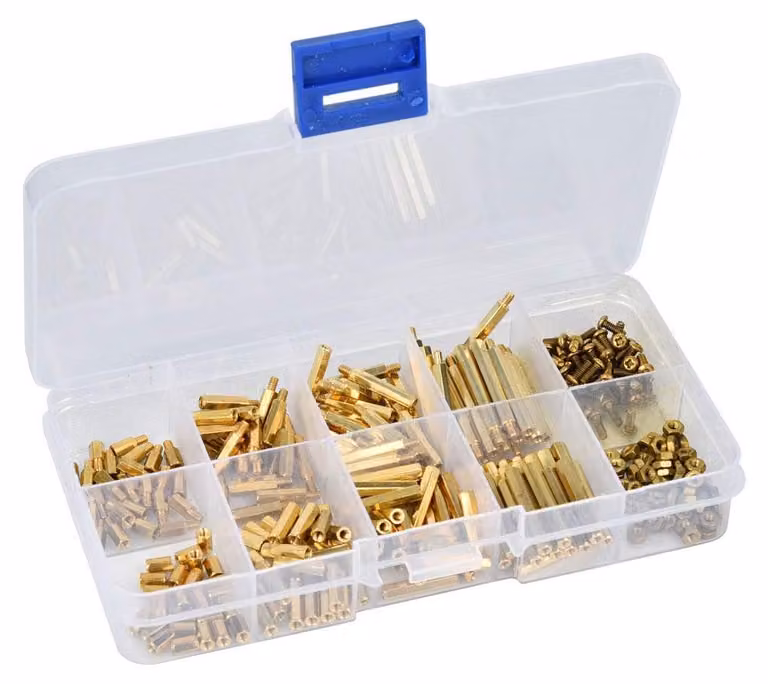 Solidchoice - Set di 320 distanziatori esagonali in ottone, ideali per viti e distanziatori