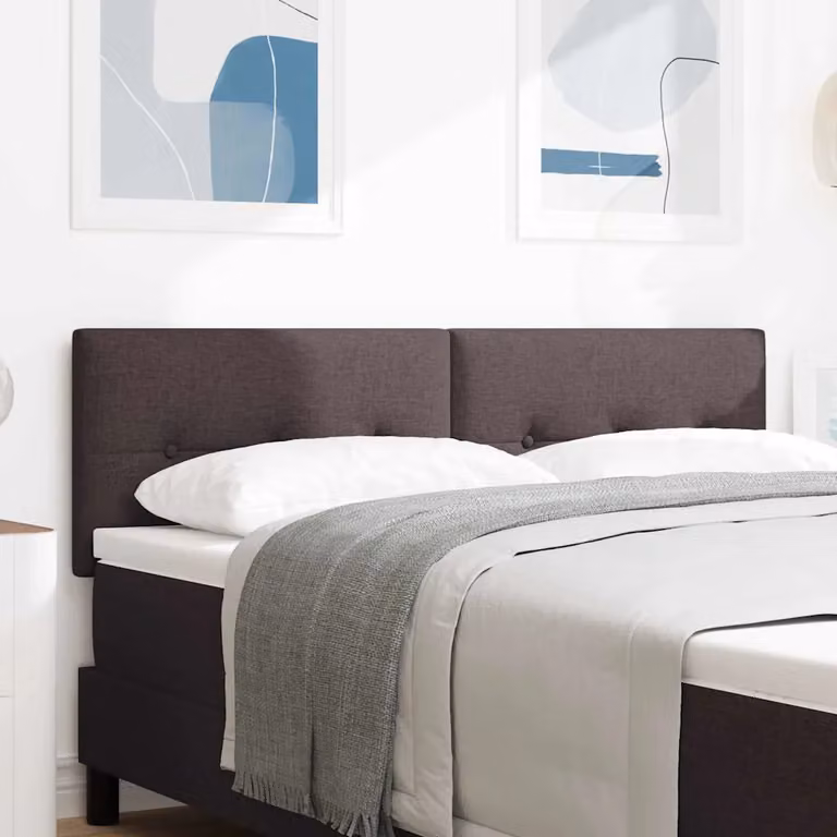 Testiera per letto regolabile in altezza vidaXL in tessuto marrone scuro, larghezza: 144 cm