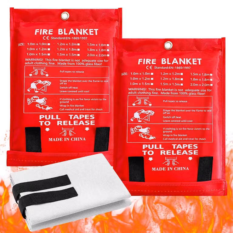 Coperta ignifuga, 2 pezzi, 1,2 m x 1,2 m, resistente al calore fino a 550°C