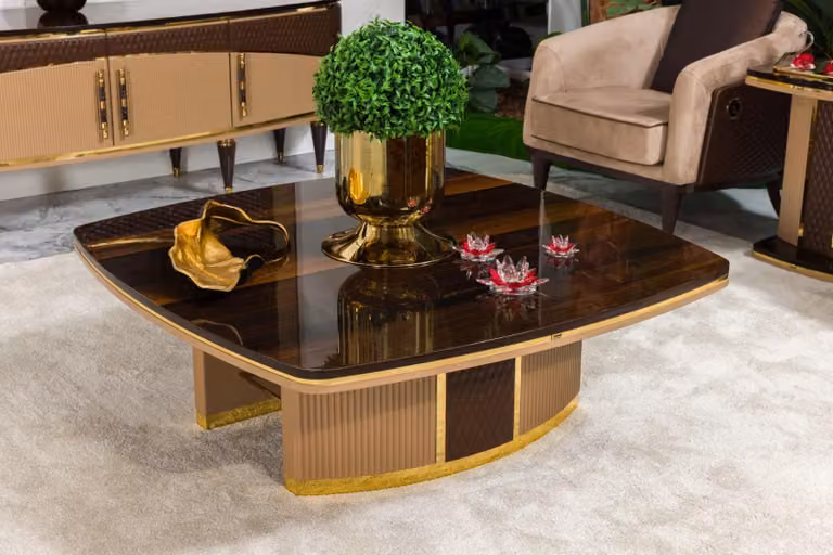 Luxuriöser Couchtisch Brauner Sofatisch Designer Wohnzimmertische