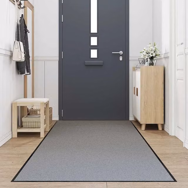 Zerbino rettangolare grigio lavabile antiscivolo in polipropilene e PVC L: 115 cm, P: 500 cm