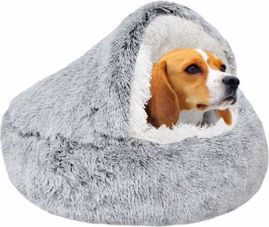 Cuscino per cani - 65 cm - rilassante e ansiolitico - per cani di taglia piccola e media - fondo antiscivolo - grigio