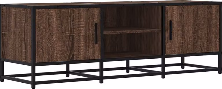Mobile TV Rovere Marrone 120x35x41 cm Legno Multistrato Metallo