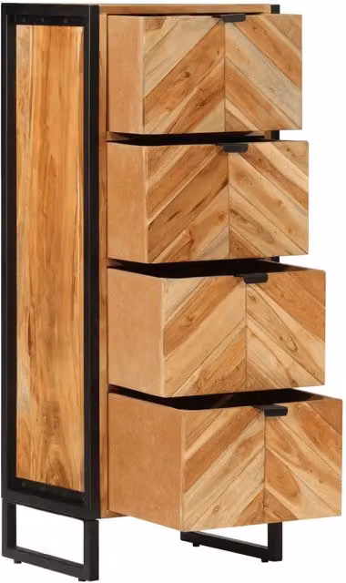 Mobile da Bagno | Armadio da bagno 40x30x100 cm Legno Massello di Acacia e Ferro