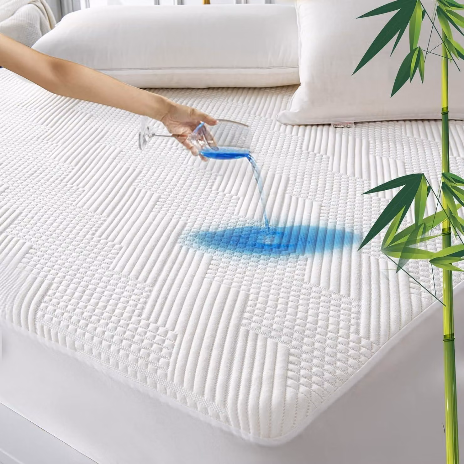 Coprimaterasso impermeabile, dimensioni 150x200 cm, adatto a materassi fino a 30 cm di altezza