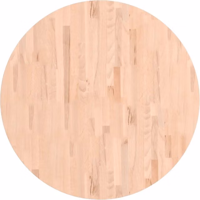 Piano per Tavolo | Superficie Tavolo | Piano Scrivania ?90x4 cm Rotondo in Legno Massello di Faggio