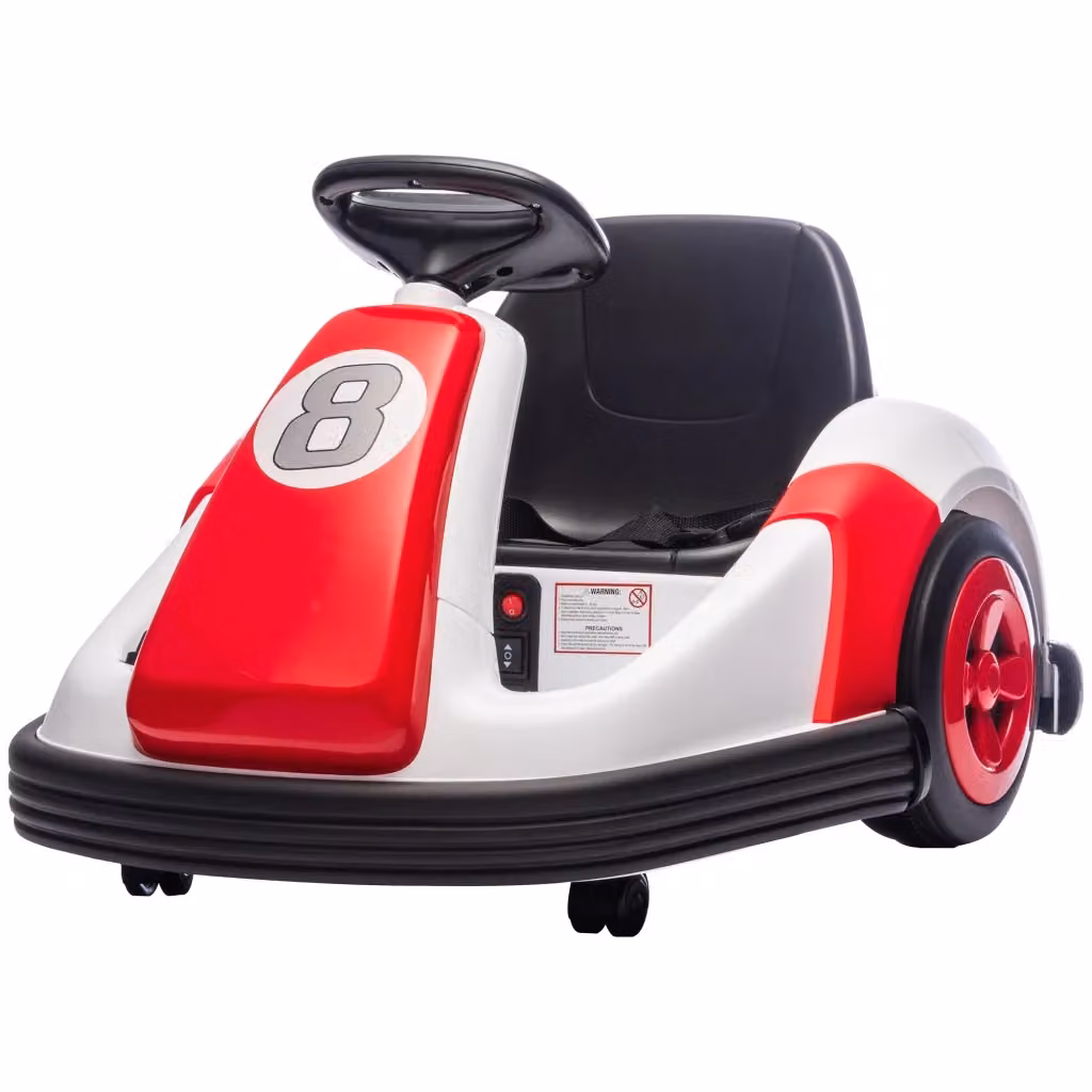 Auto Tampone Elettrica per Bambini Minimal 6V con Rotazione 360°, Doppio Motore, Musica e Clacson, Colore Rosso – 2