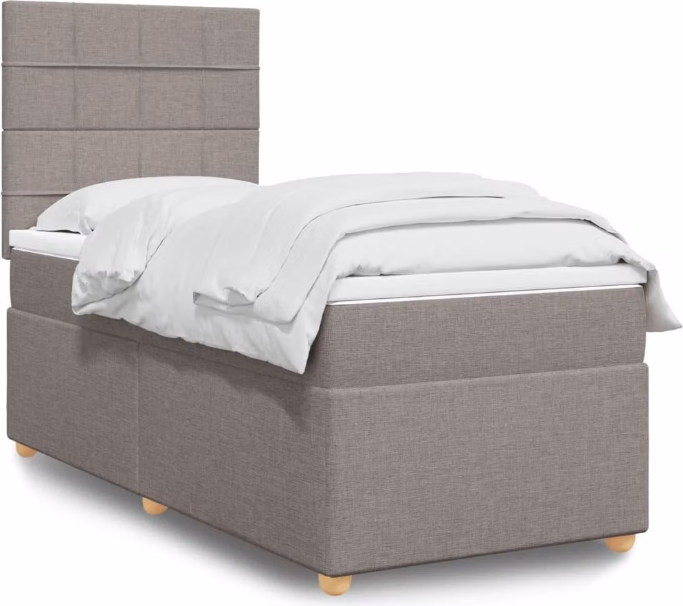 Maison Exclusive - Giroletto a Molle con Materasso Tortora 90x200 cm inTessuto
