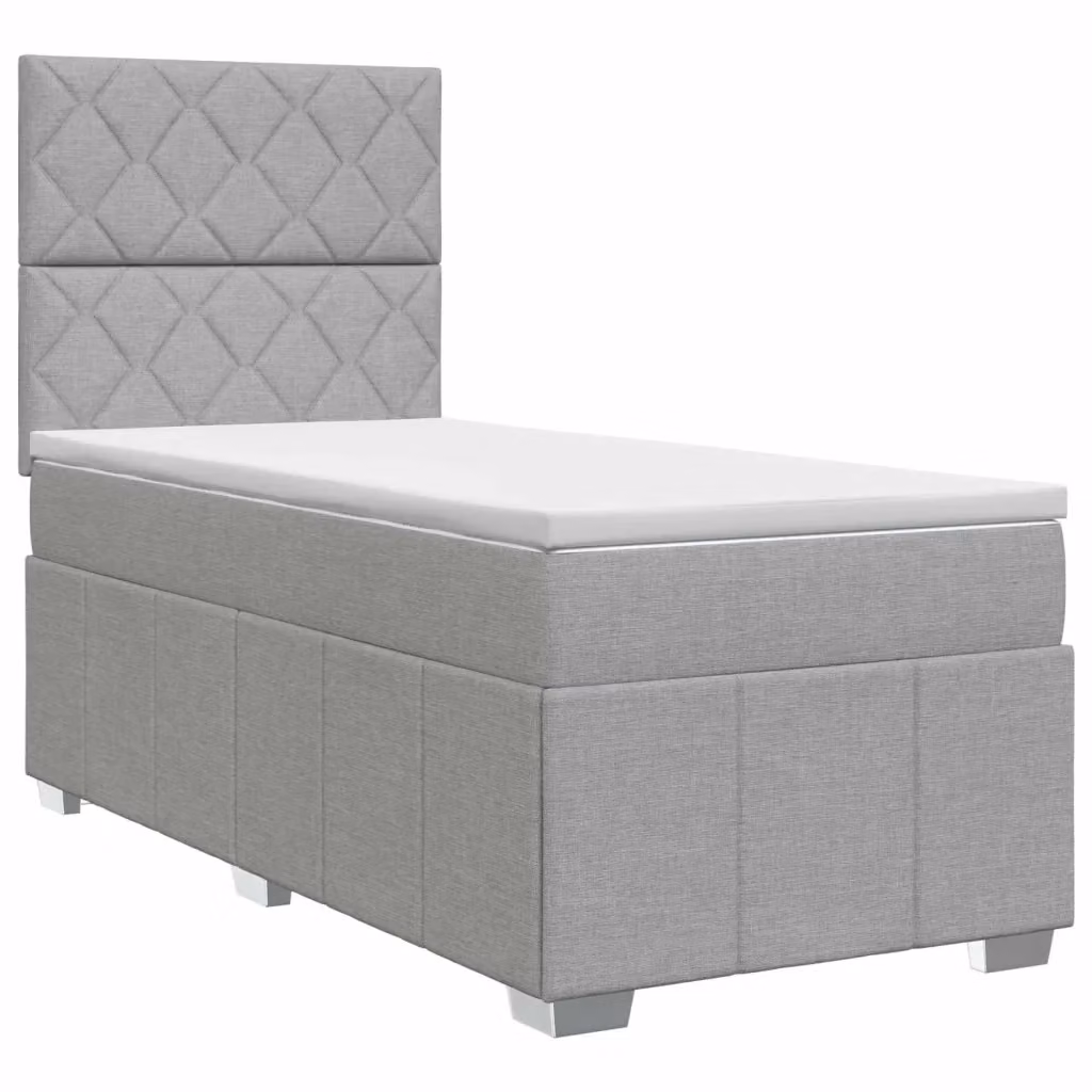 Letto box spring con materasso vidaXL Grigio Chiaro L/P: 90 x 200 cm – 2
