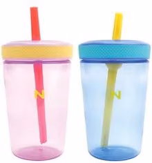 Tazza per bambini Nuby con cannuccia antiversamento multicolore 443 ml 12m+