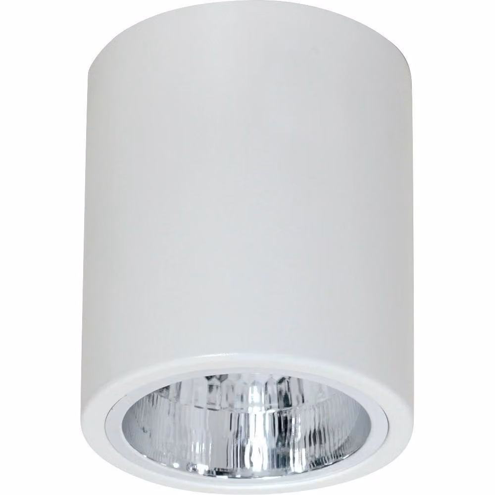 Faretto spot Downlight rotondo bianco opaco 1xE27x15W in metallo, dimensioni: 12,5x11x11 cm, IP20, Luminex