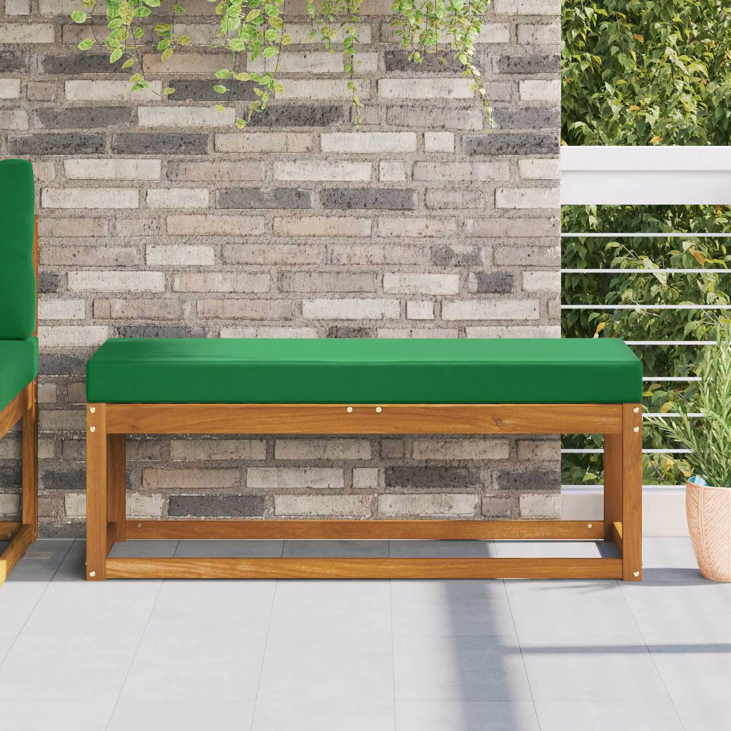 vidaXL Cuscino da Sedia Esterno in Poliestere Verde con Rivestimento Rimovibile L: 40 cm, P: 40 cm, H: 8 cm