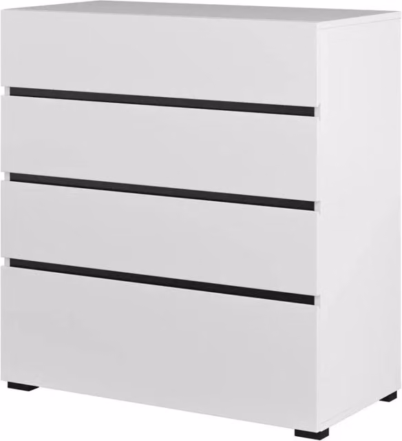 Comò HAVANA bianco e nero – 4 cassetti – Stile contemporaneo e pratico per lo stoccaggio