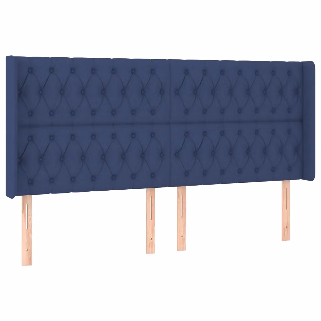 Testiera ad Orecchio vidaXL in Tessuto Blu, L: 203 cm, P: 16 cm, H: 118/128 cm – 3