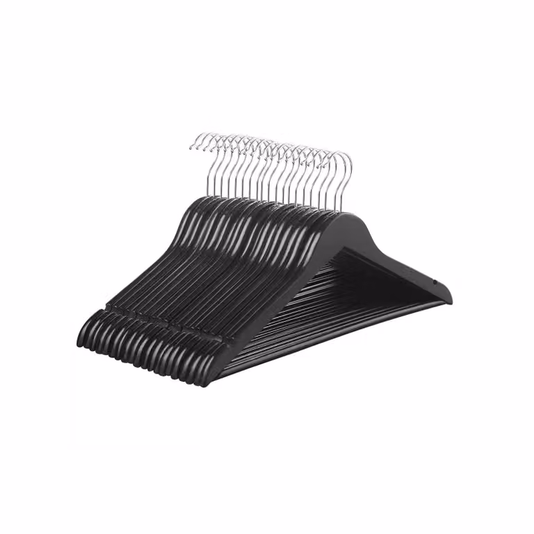 Set di 20 Grucce in Legno, Nero + Argento / Set di 20