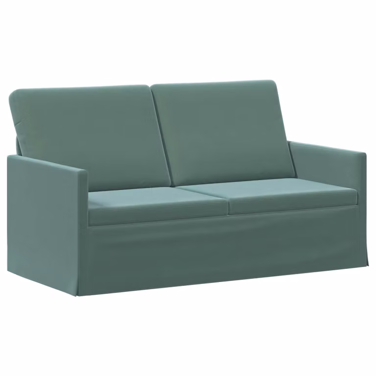 Divano a 2 posti vidaXL in velluto verde mare con struttura in metallo L/P/H: 150 x 81 x 82 cm