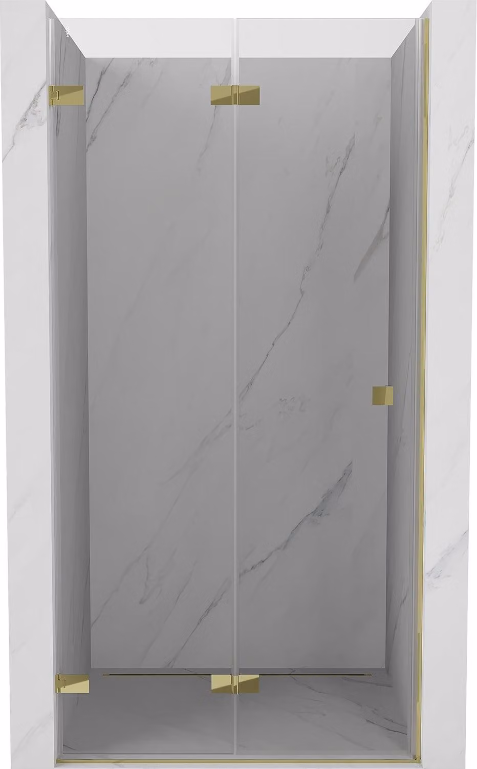 Mexen Lunar-F porta doccia pieghevole sinistra 55 cm, trasparente, dorata - 836-055-000-50-00-L