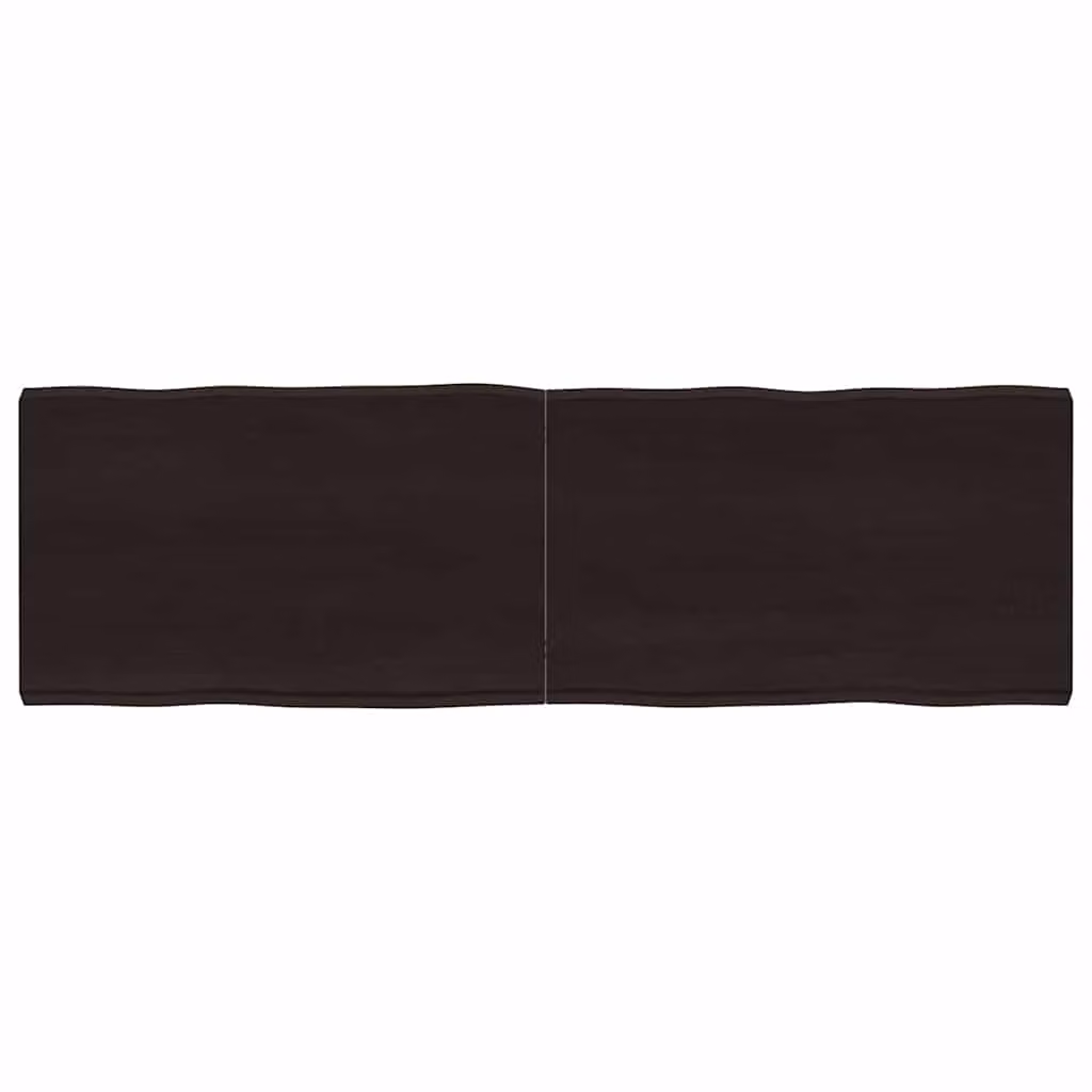 Piano Tavolo in Rovere con Bordo Naturale Marrone Scuro vidaXL L: 160 cm, P: 50 cm, H: 2-6 cm