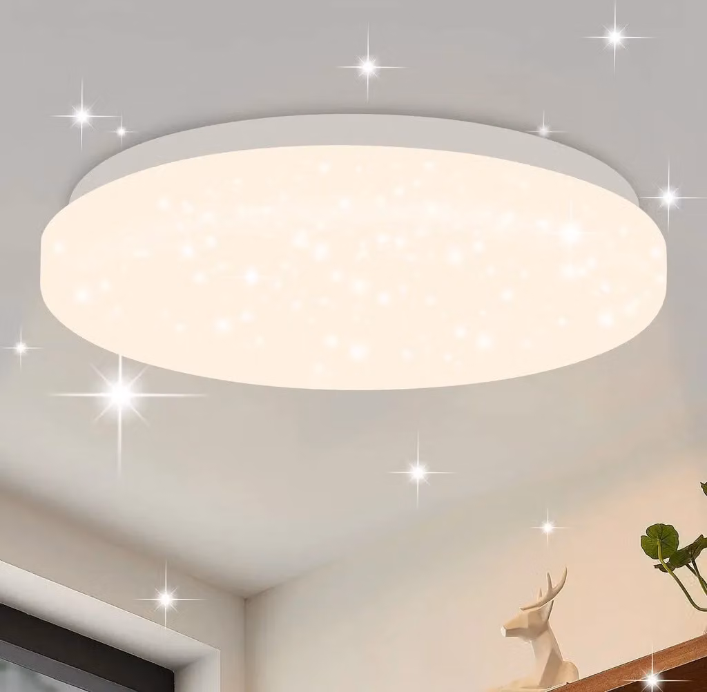 ZMH Led plafoniera cielo stellato moderna piccola rotonda 15W 4000K 21cm bianco neutro per camera da letto scala cucina soggiorno ufficio corridoio