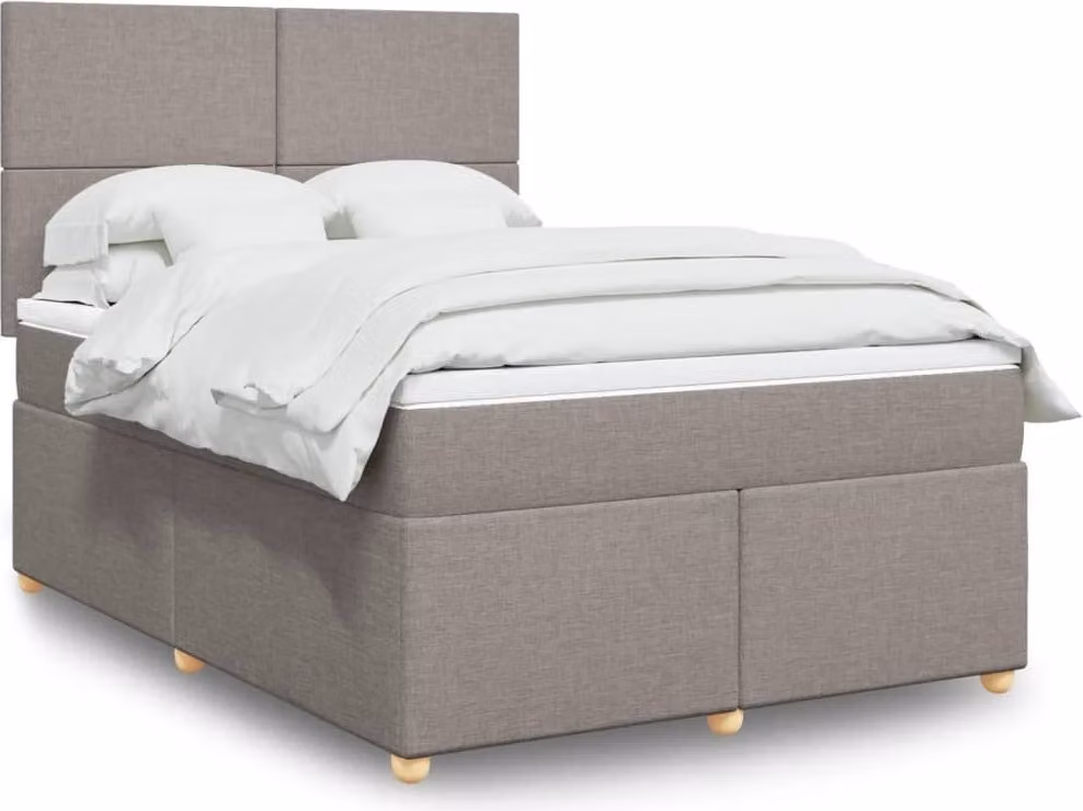 Maison Exclusive - Giroletto a Molle con Materasso Tortora 140x190 cm in Tessuto